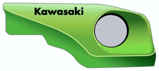 Kawasaki Factory Lime Green Fuel Tank